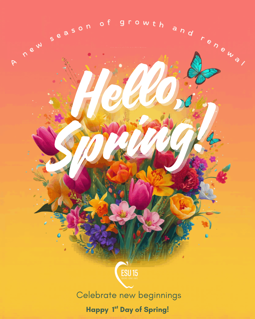 cheerful happy first day of spring post